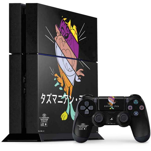 Looney Tunes Tasmanian Devil Sliced Juxtapose PS4 Console and Controller Bundle Skin