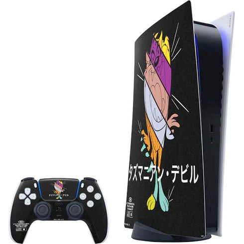 Looney Tunes Tasmanian Devil Sliced Juxtapose PlayStation PS5 Skins