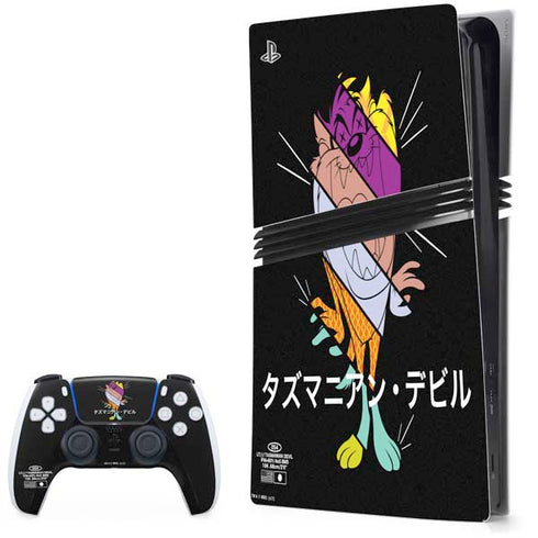 Looney Tunes Tasmanian Devil Sliced Juxtapose PS5 Pro Bundle Skin