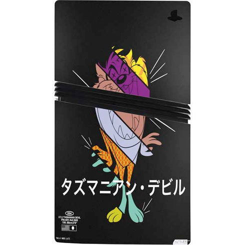 Looney Tunes Tasmanian Devil Sliced Juxtapose PS5 Pro Console Skin