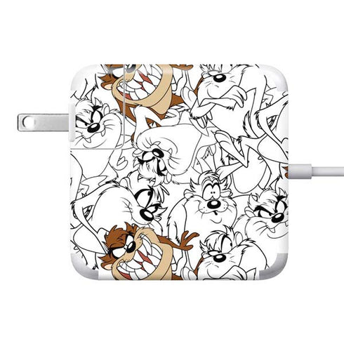 Looney Tunes Tasmanian Devil Super Sized Pattern 85W Power Adapter (15 and 17 inch MacBook Pro Charger) Skin