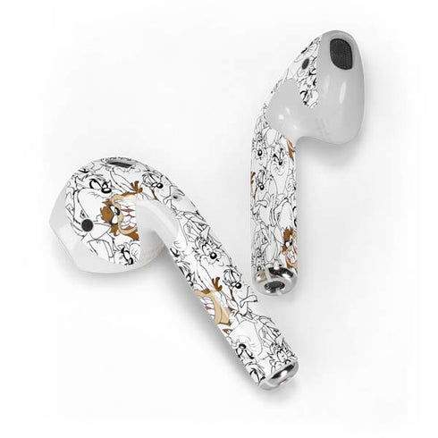 Looney Tunes Tasmanian Devil Super Sized Pattern Apple AirPods Skin