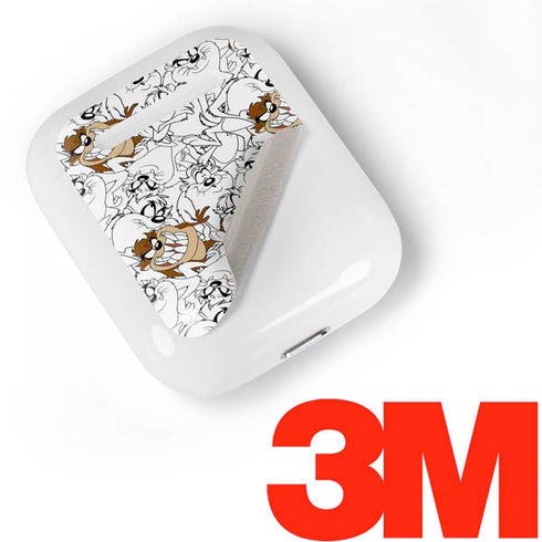 Looney Tunes Tasmanian Devil Super Sized Pattern Apple AirPods Skin