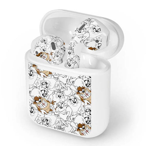 Looney Tunes Tasmanian Devil Super Sized Pattern Apple AirPods Skin