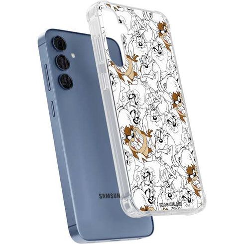 Looney Tunes Tasmanian Devil Super Sized Pattern Galaxy A55 5G Clear Case