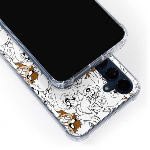 Looney Tunes Tasmanian Devil Super Sized Pattern Galaxy A55 5G Clear Case