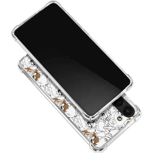 Looney Tunes Tasmanian Devil Super Sized Pattern Galaxy S24 FE Clear Case