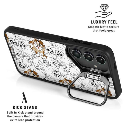 Looney Tunes Tasmanian Devil Super Sized Pattern Galaxy S25 Plus Kickstand Case