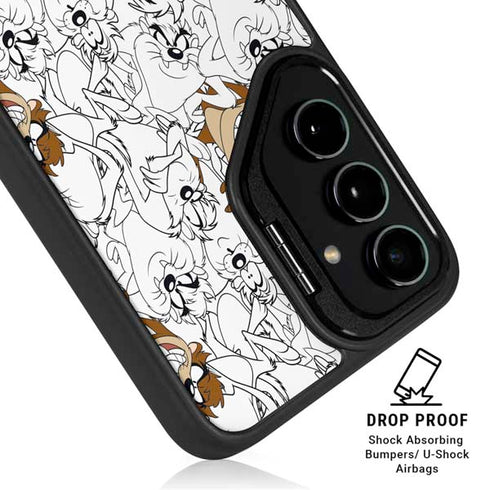 Looney Tunes Tasmanian Devil Super Sized Pattern Galaxy S25 Plus Kickstand Case