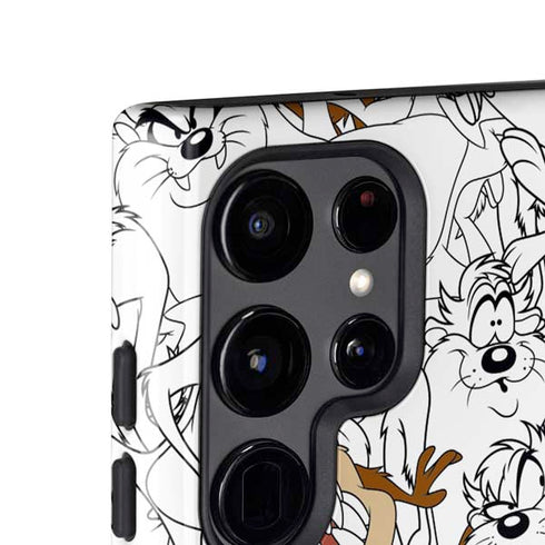 Looney Tunes Tasmanian Devil Super Sized Pattern Galaxy S25 Ultra Impact Case