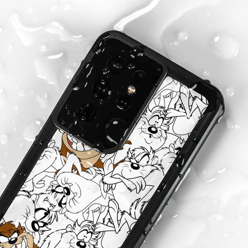 Looney Tunes Tasmanian Devil Super Sized Pattern Galaxy S24 Ultra Waterproof Case