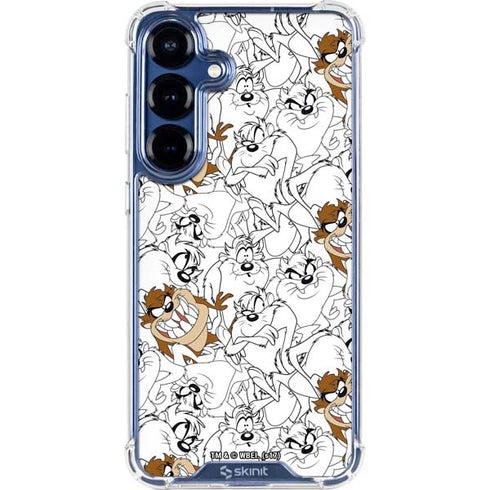 Looney Tunes Tasmanian Devil Super Sized Pattern Galaxy S25 Clear Case