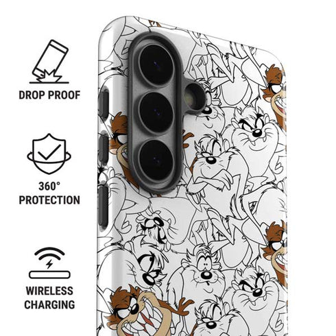 Looney Tunes Tasmanian Devil Super Sized Pattern Galaxy S26 Plus Impact Case