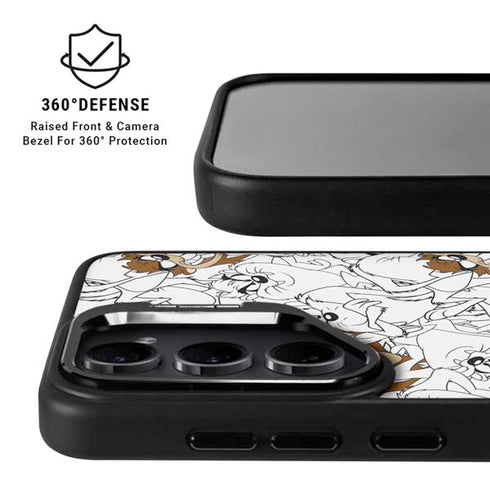 Looney Tunes Tasmanian Devil Super Sized Pattern Galaxy S26 Plus Kickstand Case