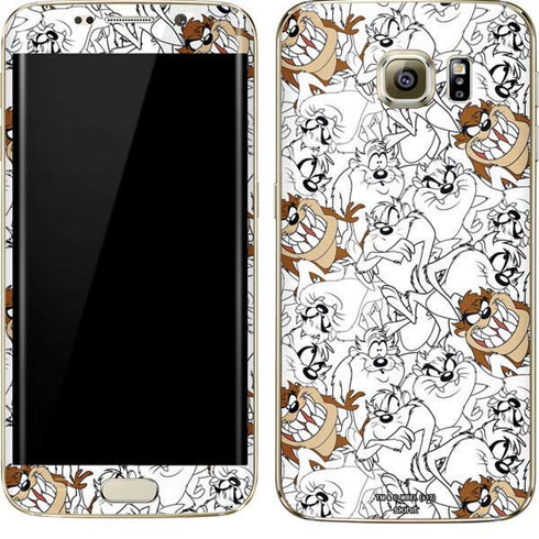 Looney Tunes Tasmanian Devil Super Sized Pattern Galaxy S7 Edge Skin