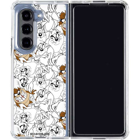 Looney Tunes Tasmanian Devil Super Sized Pattern Galaxy Z Fold5 5G Clear Case