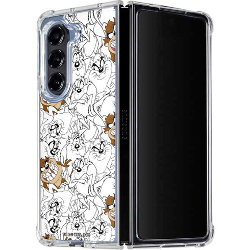 Looney Tunes Tasmanian Devil Super Sized Pattern Galaxy Z Fold5 5G Clear Case