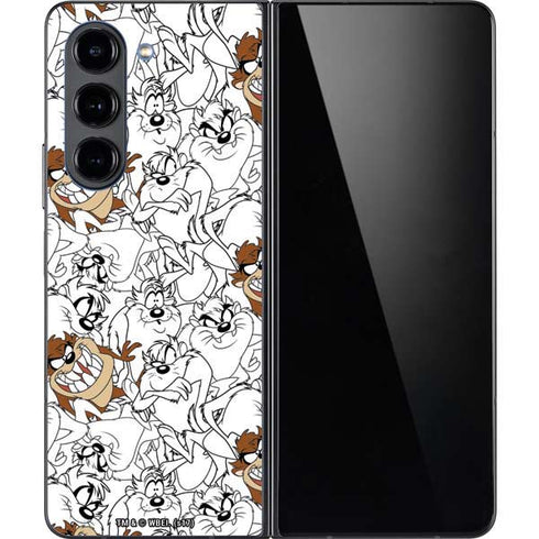Looney Tunes Tasmanian Devil Super Sized Pattern Galaxy Z Fold5 5G Skin