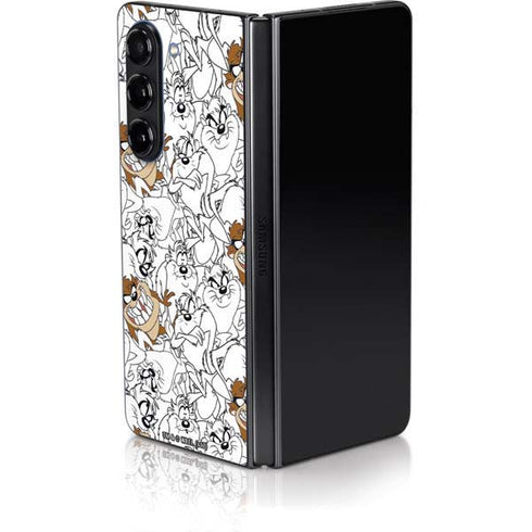Looney Tunes Tasmanian Devil Super Sized Pattern Galaxy Z Fold5 5G Skin