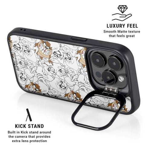 Looney Tunes Tasmanian Devil Super Sized Pattern iPhone 13 Pro Kickstand Case