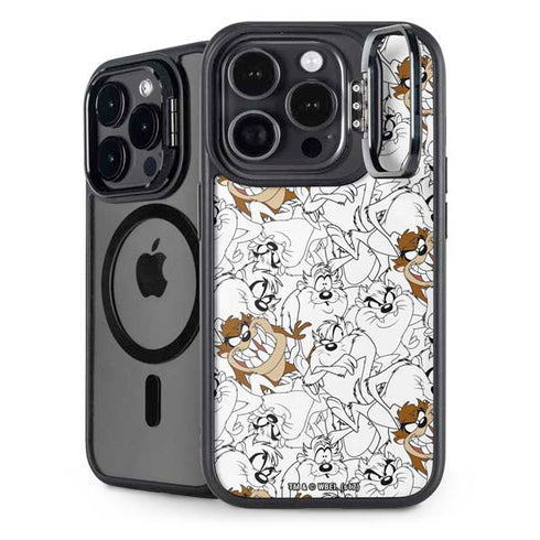 Looney Tunes Tasmanian Devil Super Sized Pattern iPhone 14 Pro Kickstand Case