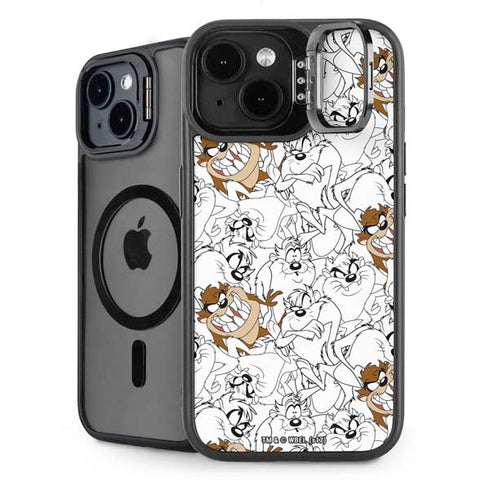 Looney Tunes Tasmanian Devil Super Sized Pattern iPhone 15 Kickstand Case