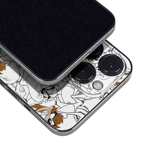 Looney Tunes Tasmanian Devil Super Sized Pattern iPhone 15 Pro Max Skin