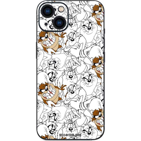 Looney Tunes Tasmanian Devil Super Sized Pattern iPhone 15 Skin