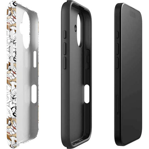 Looney Tunes Tasmanian Devil Super Sized Pattern iPhone 16 Impact Case