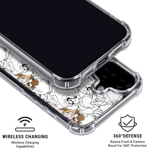Looney Tunes Tasmanian Devil Super Sized Pattern iPhone 16 MagSafe Case