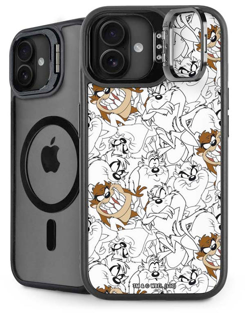 Looney Tunes Tasmanian Devil Super Sized Pattern iPhone 16 Plus Kickstand Case