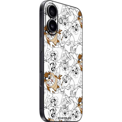 Looney Tunes Tasmanian Devil Super Sized Pattern iPhone 16 Plus Skin