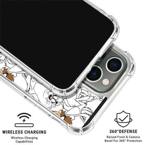 Looney Tunes Tasmanian Devil Super Sized Pattern iPhone 16 Pro Clear Case