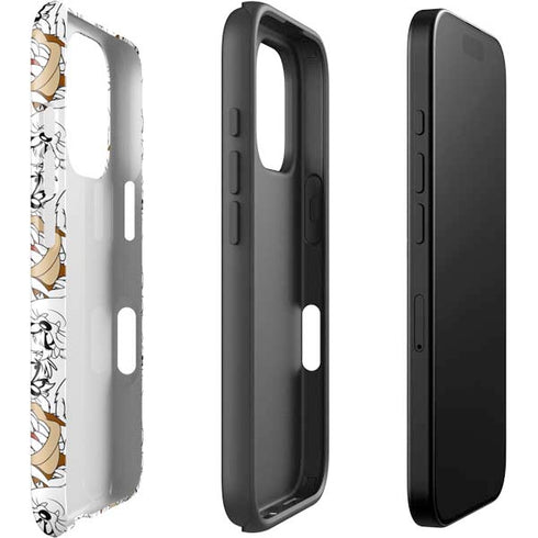 Looney Tunes Tasmanian Devil Super Sized Pattern iPhone 16 Pro Impact Case