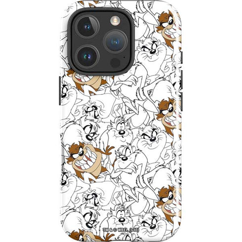 Looney Tunes Tasmanian Devil Super Sized Pattern iPhone 16 Pro Max Impact Case