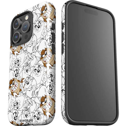 Looney Tunes Tasmanian Devil Super Sized Pattern iPhone 16 Pro Max Impact Case