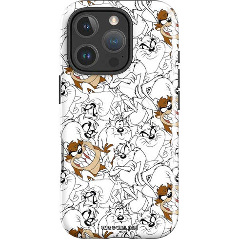 Looney Tunes Tasmanian Devil Super Sized Pattern iPhone 16 Pro Max Magsafe Impact Case