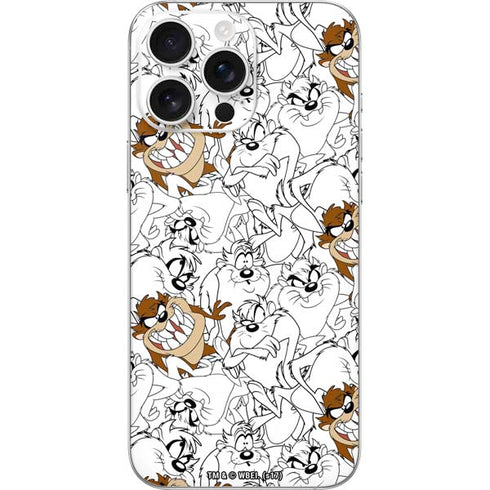 Looney Tunes Tasmanian Devil Super Sized Pattern iPhone 16 Pro Max Skin