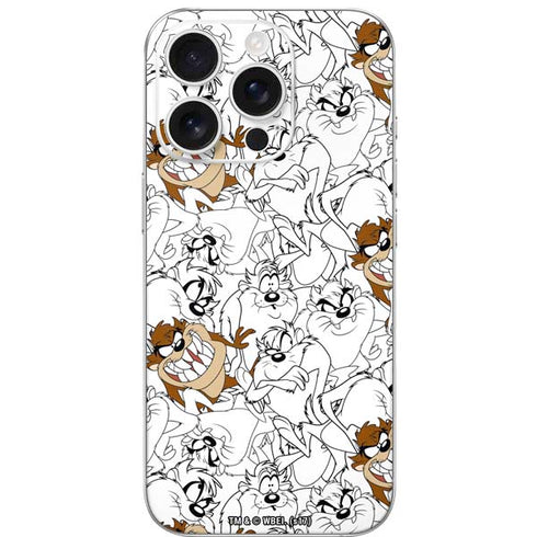 Looney Tunes Tasmanian Devil Super Sized Pattern iPhone 16 Pro Skin