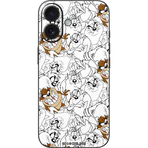 Looney Tunes Tasmanian Devil Super Sized Pattern iPhone 16 Skin