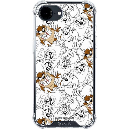 Looney Tunes Tasmanian Devil Super Sized Pattern iPhone 16e Clear Case