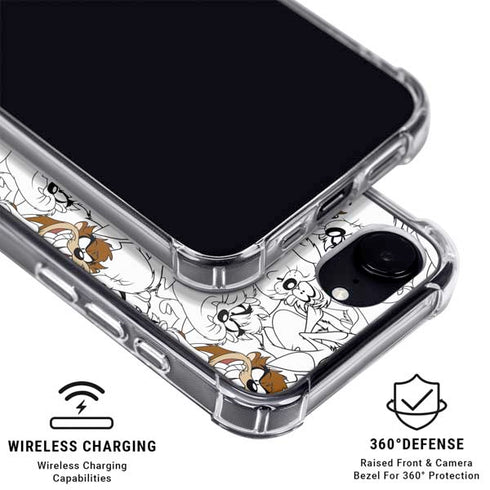Looney Tunes Tasmanian Devil Super Sized Pattern iPhone 16e MagSafe Case