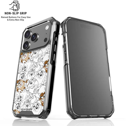 Looney Tunes Tasmanian Devil Super Sized Pattern iPhone 18 Pro Clear Case