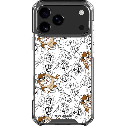 Looney Tunes Tasmanian Devil Super Sized Pattern iPhone 18 Pro Max Clear Case