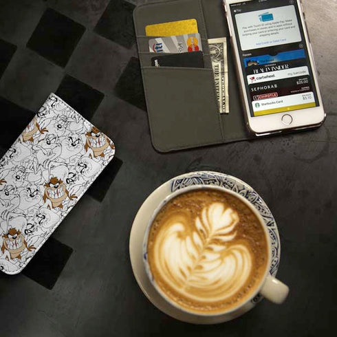 Looney Tunes Tasmanian Devil Super Sized Pattern iPhone 7 Folio Case