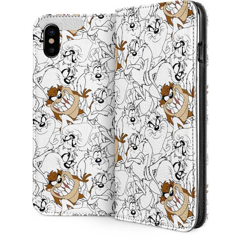 Looney Tunes Tasmanian Devil Super Sized Pattern iPhone 8 Folio Case