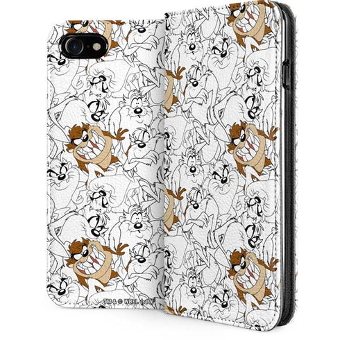 Looney Tunes Tasmanian Devil Super Sized Pattern iPhone SE (2nd & 3rd Gen) Folio Case