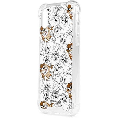 Looney Tunes Tasmanian Devil Super Sized Pattern iPhone XS Clear Case