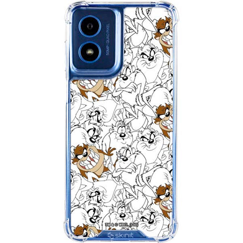 Looney Tunes Tasmanian Devil Super Sized Pattern Moto G 5G (2024) Clear Case