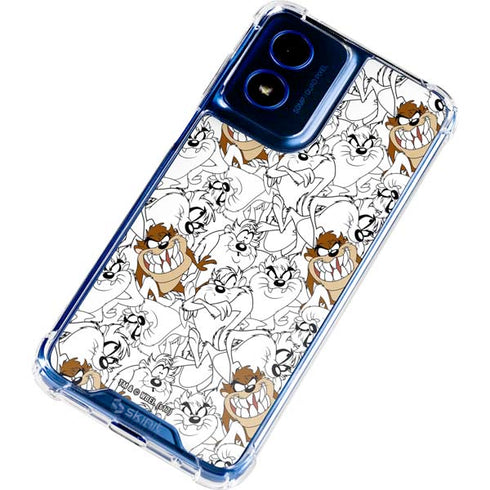 Looney Tunes Tasmanian Devil Super Sized Pattern Moto G Play 4G (2024) Clear Case